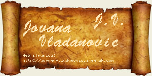 Jovana Vladanović vizit kartica